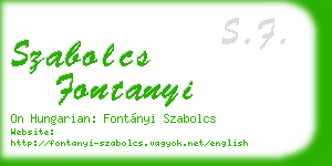 szabolcs fontanyi business card