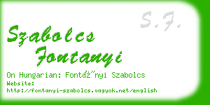 szabolcs fontanyi business card